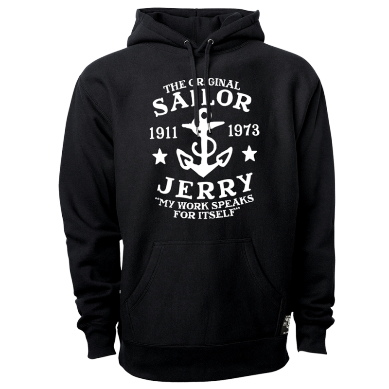 Official Sailor Jerry Clothing My Work Black Pull Over Hoodie